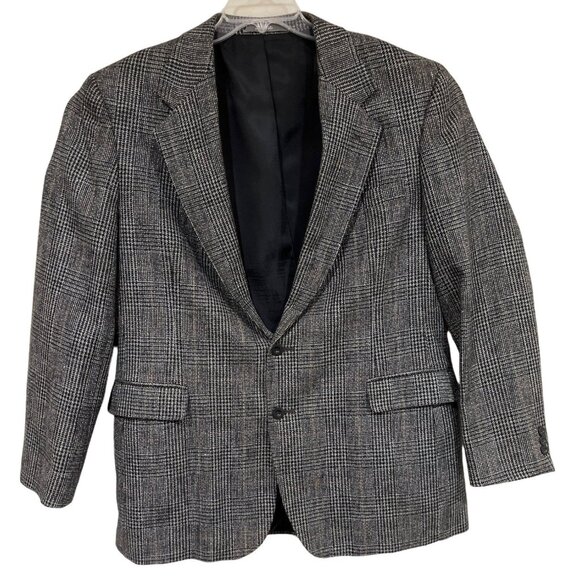 Haggar Clothing Co Size 44 Brown Plaid Blazer/Jacket 35e - Picture 1 of 16